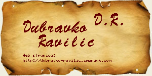 Dubravko Ravilić vizit kartica